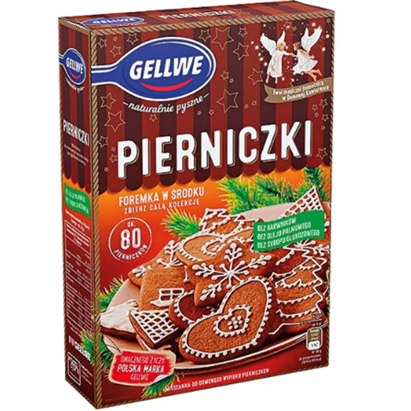 Gellwe PIERNICZKI KORZENNE mieszanka do wypieku + FOREMKA 350g na 80 sztuk 