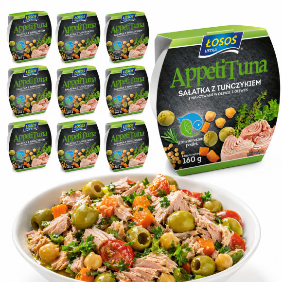 Łosoś Ustka APPETI TUNA SAŁATKA Z TUŃCZYKA Z WARZYWAMI W OLIWIE 160g x10 = 1,6kg