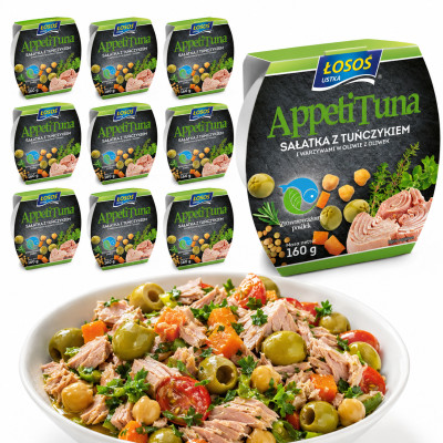 Łosoś Ustka APPETI TUNA SAŁATKA Z TUŃCZYKA Z WARZYWAMI W OLIWIE 160g x10 = 1,6kg