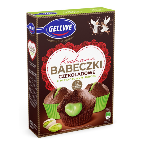 Gellwe KOCHANE BABECZKI CZEKOLADOWE PISTACJOWE  311g KRÓTKA DATA