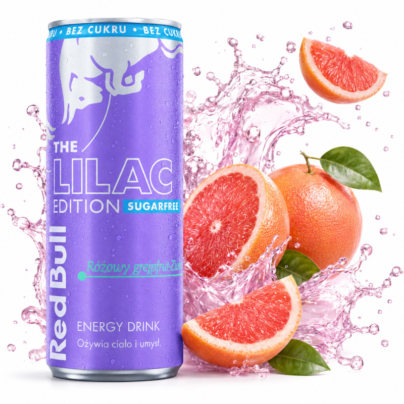 RED BULL NAPÓJ ENERGETYCZNY BEZ CUKRU RÓŻOWY GREJFRUT Z NUTĄ ZIÓŁ 250ml