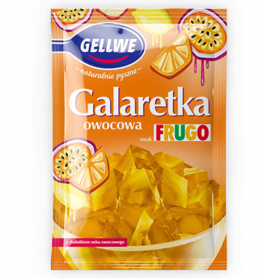 GALARETKA OWOCOWA smak FRUGO POMARAŃCZOWE Cytryna Marakuja Pomarańcz GELLWE
