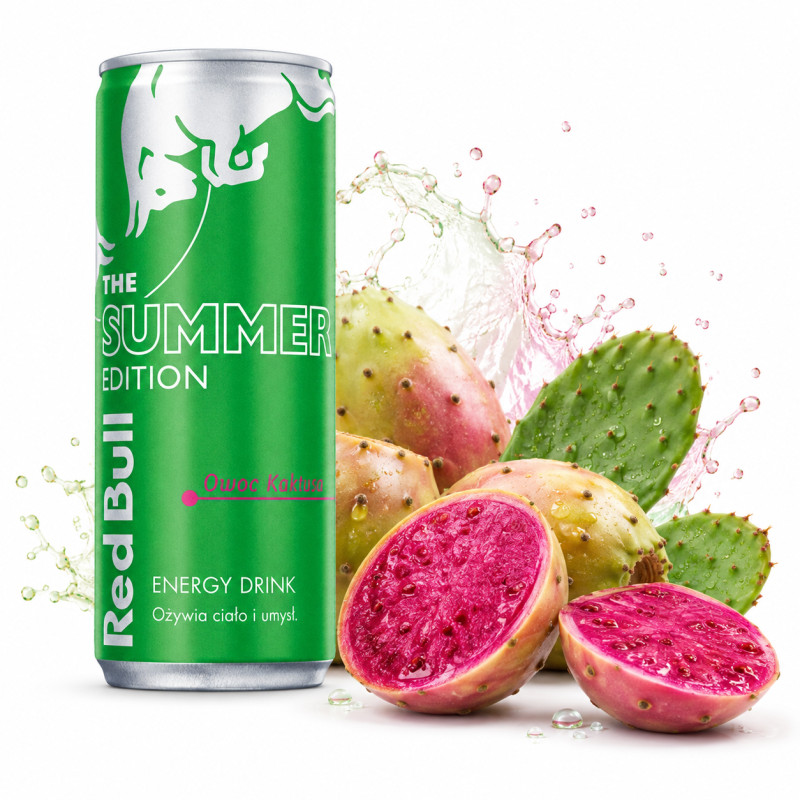 RED BULL NAPÓJ ENERGETYCZNY the green edition OWOC KAKTUSA 250ml puszka