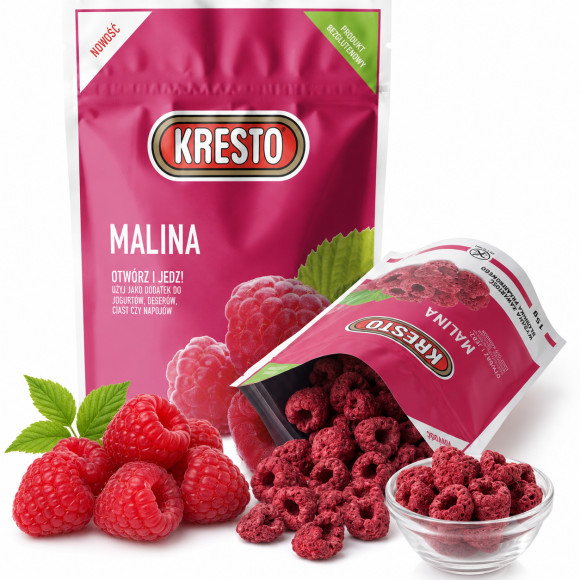 KRESTO MALINA LIOFILIZOWANA 100% do musli owsianki jogurtu 15g