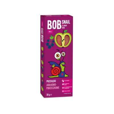 BOB SNAIL ROLLS JABŁKO CZARNA PORZECZKA 30g KRÓTKA DATA 