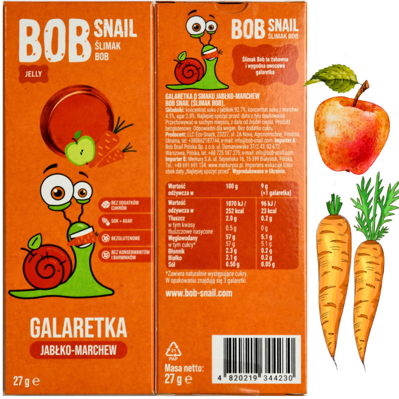 BOB SNAIL JELLY MARCHEWKA 27g