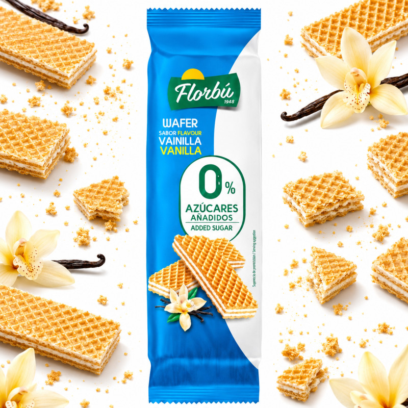 Florbu Wafelki nadziewane waniliowe bez dodatku cukru 150g