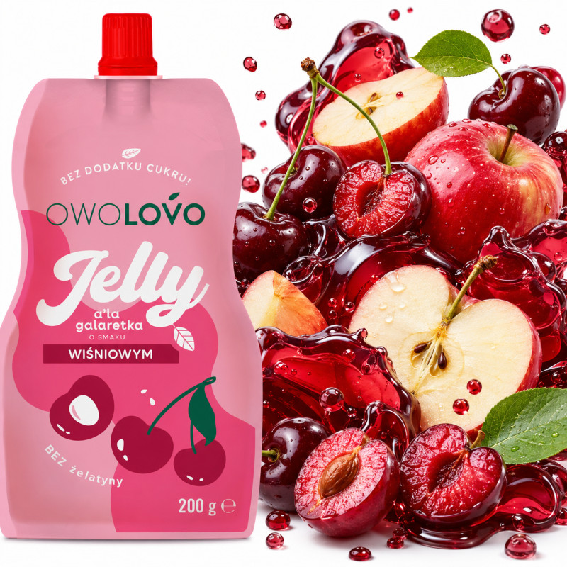 OVOLOVO JELLY ala galaretka o smaku WIŚNIOWYM 200g bez cukru