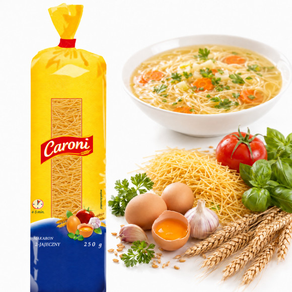 Caroni MAKARON 2-JAJECZNY KARJANKA do rosołu zup 250g
