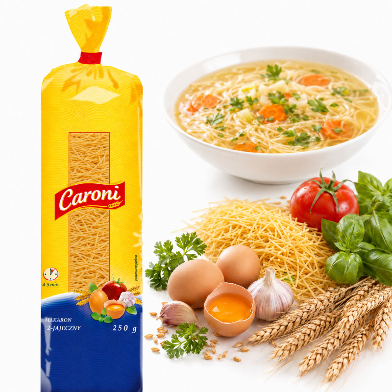Caroni MAKARON 2-JAJECZNY KARJANKA do rosołu zup 250g