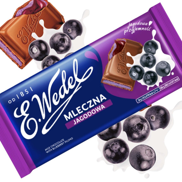 Wedel CZEKOLADA MLECZNA Z NADZIENIEM JAGODOWYm Jagodowa 100g