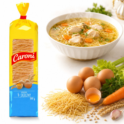 Caroni MAKARON 4-JAJECZNY KRAJANKA do rosołu zup 250g