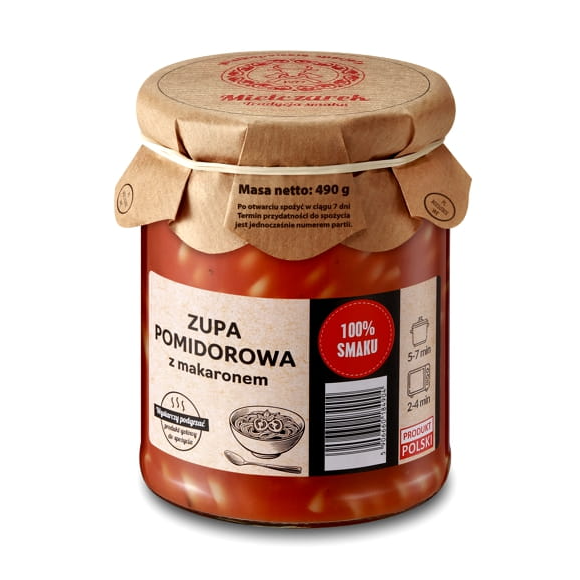 Mielczarek ZUPA POMIDOROWA z MAKARONEM gotowe danie 490g KRÓTKA DATA
