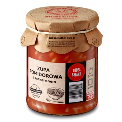 Mielczarek ZUPA POMIDOROWA z MAKARONEM gotowe danie 490g KRÓTKA DATA