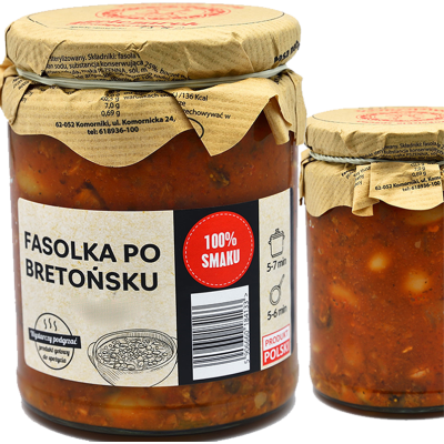 Mielczarek FASOLKA PO BRETOŃSKU W SŁOIKU GOTOWE DANIE MIĘSNE 490g 0,49KG