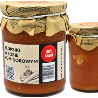 Mielczarek KLOPSIKI W SOSIE POMIDOROWYM W SŁOIKU GOTOWE DANIE MIĘSNE 490g 