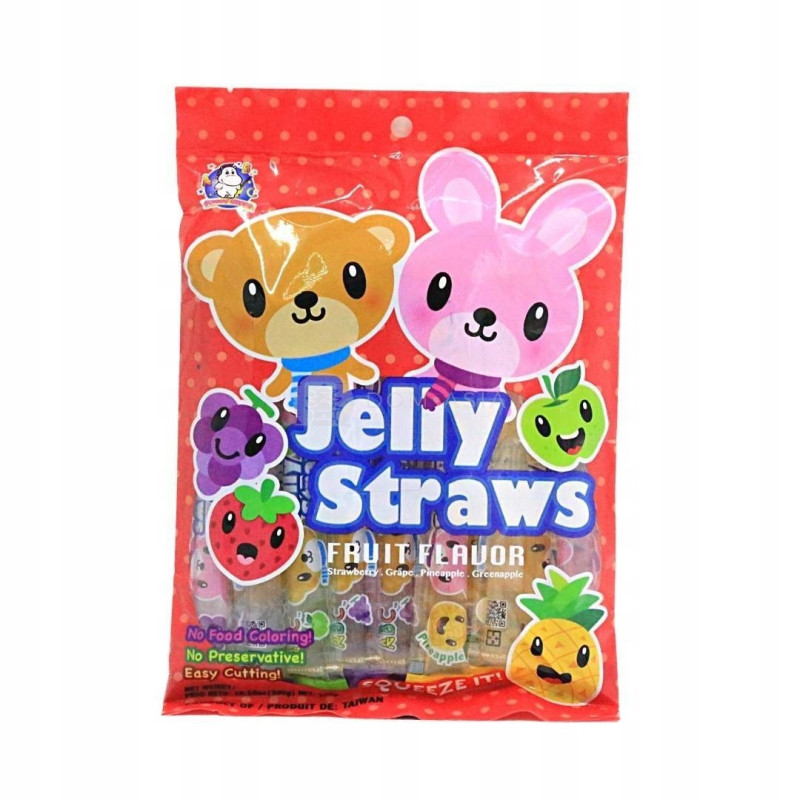 SPESHOW JELLY STRAWS BAG BEAR AND BUNNY żelki owocowe 300g 15szt 4smaki
