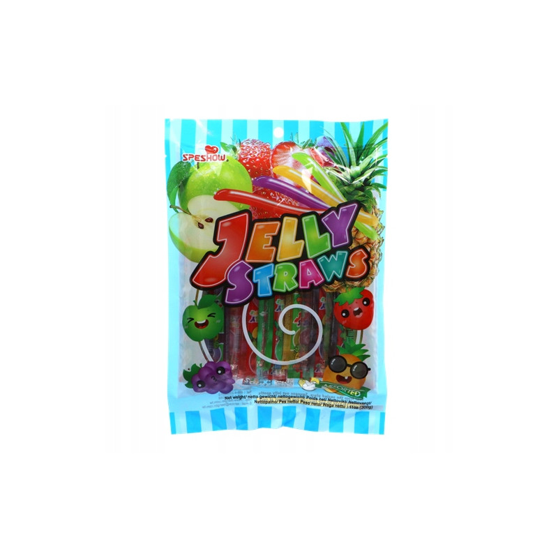 SPESHOW JELLY STRAWS BAG żelki owocowe 300g galaretki z sokiem 15szt 4smaki
