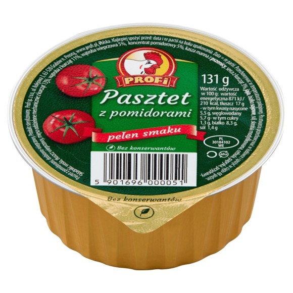Profi PASZTET DROBIOWO-WIEPRZOWY Z POMIDORAMI bez