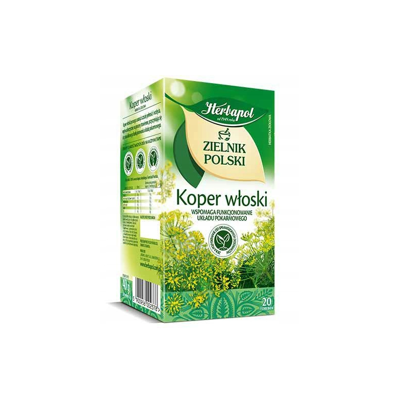 Herbapol ZIELNIK POLSKI KOPER WŁOSKI herbatka ziołowa KOLKI WZDĘCIA 20X2G