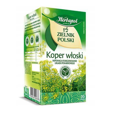 Herbapol ZIELNIK POLSKI KOPER WŁOSKI herbatka ziołowa KOLKI WZDĘCIA 20X2G