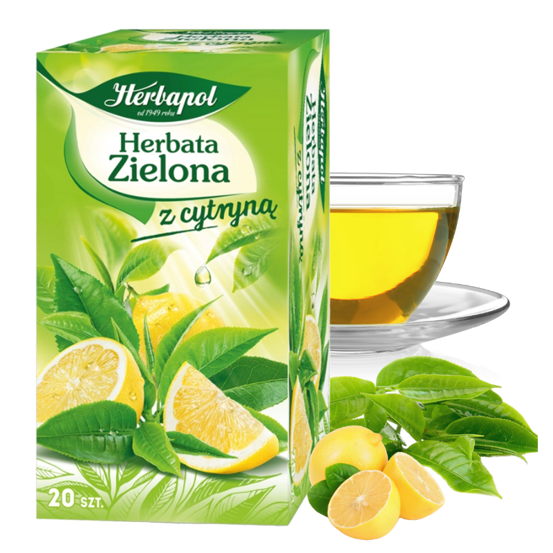 Herbapol herbata ZIELONA Z CYTYNĄ 20 SASZETEK