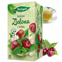 Herbapol herbata ZIELONA Z WIŚNIĄ 20 SASZETEK