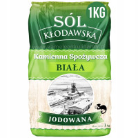 SÓL KŁODAWSKA JODOWANA SPOŻYWCZA KAMIENNA biała drobna 1000g 1kg KŁODAWA