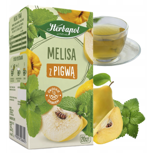 Herbapol HERBATKA ZIOŁOWA MELISA Z PIGWĄ SASZETKI 