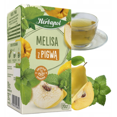Herbapol HERBATKA ZIOŁOWA MELISA Z PIGWĄ SASZETKI 