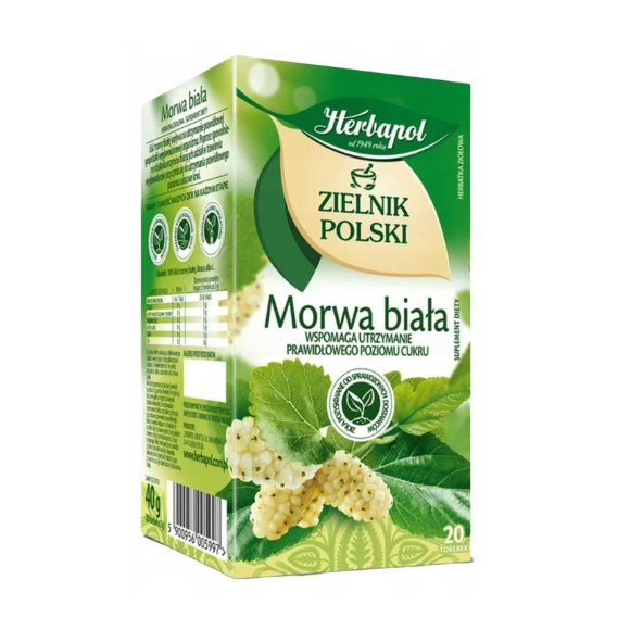 Herbapol POLSKI ZIELNIK MORWA BIAŁA wsparcie DOBRY POZIOM CUKRU SASZETKI