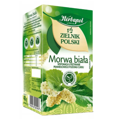 Herbapol POLSKI ZIELNIK MORWA BIAŁA wsparcie DOBRY POZIOM CUKRU SASZETKI