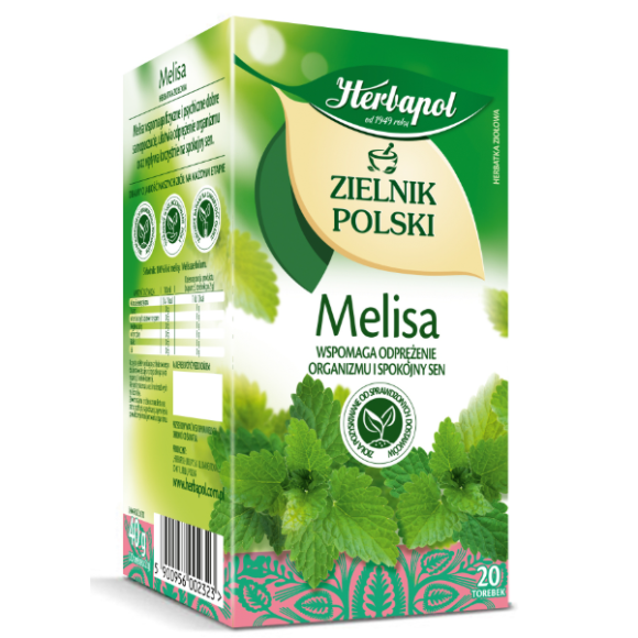 Herbapol POLSKI ZIELNIK MELISA wsparcie ODPREŻENIE SEN 20 SZASZETEK