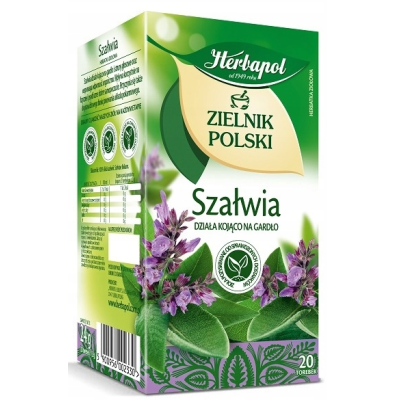 Herbapol POLSKI ZIELNIK SZAŁWIA wsparcie INFEKCJE GARDŁO 20 SASZETEK