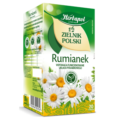 Herbapol POLSKI ZIELNIK RUMIANEK wsparcie TRAWIENIE WZDĘCIA 20 SASZETEK