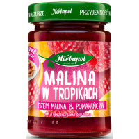 Herbapol MALINA W TROPIKACH dżem MALINA I POMARAŃCZA niskosłodzony 280G