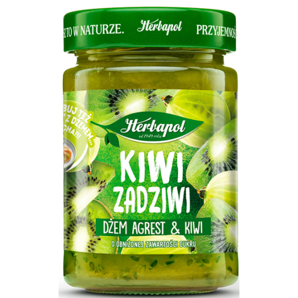 Herbapol KIWI ZADZIWI dżem KIWI I AGREST obniżona zawartość cukru 280G