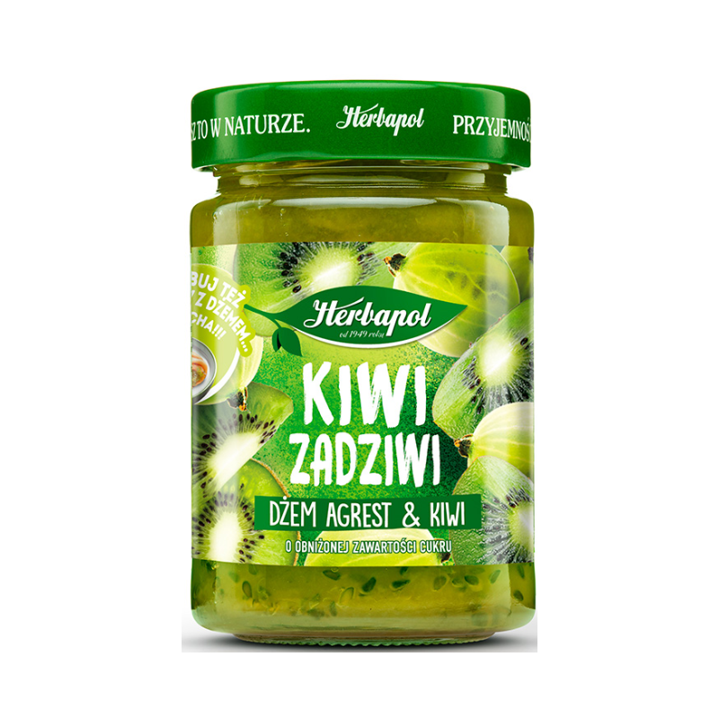 Herbapol KIWI ZADZIWI dżem KIWI I AGREST obniżona zawartość cukru 280G