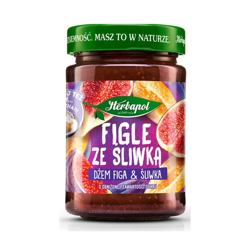 Herbapol FIGLE ZE ŚLIWKĄ dżem FIGA I ŚLIWKA obniżona zawartość cukru 280G