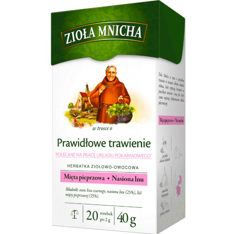 BIG-ACTIVE HERBATA ZIOŁA MNICHA NA PRAWIDŁOWE TRAWIENIE 20 TOREBEK 