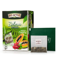 BIG-ACTIVE HERBATA ZIELONA PAPAJA JAGODY GOJI ekspresowa 20 kopertek 