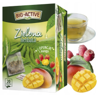 BIG-ACTIVE HERBATA ZIELONA OPUNCJA Z MANGO ekspresowa 20 kopertek 