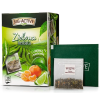BIG-ACTIVE HERBATA ZIELONA Z LIMONKĄ I MANDARYNKĄ 20 KOPERTEK 
