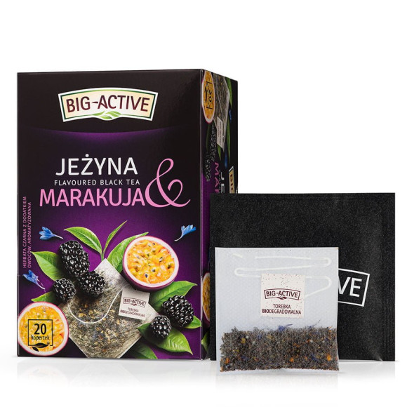 BIG-ACTIVE HERBATA CZARNA JEŻYNA MARAKUJA  ekspresowa 20 kopertek