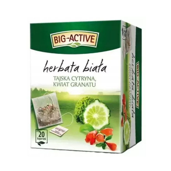 BIG-ACTIVE HERBATA BIAŁA Z TAJSKĄ CYTRYNĄ I KWIATEM GRANATU 20 kopertek 
