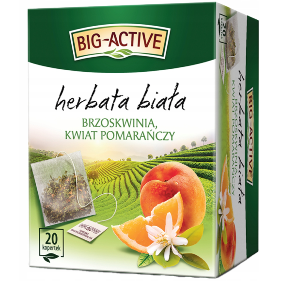 BIG-ACTIVE HERBATA BIAŁA BRZOSKWINIA I KWIAT POMARAŃCZY 20 kopertek 