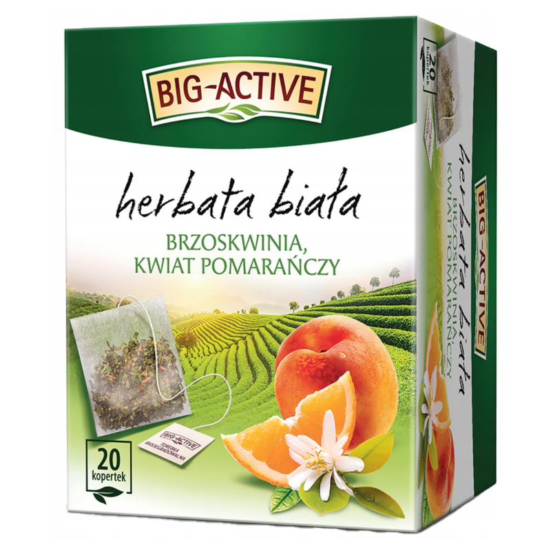 BIG-ACTIVE HERBATA BIAŁA BRZOSKWINIA I KWIAT POMARAŃCZY 20 kopertek 
