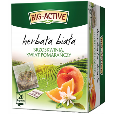 BIG-ACTIVE HERBATA BIAŁA BRZOSKWINIA I KWIAT POMARAŃCZY 20 kopertek 