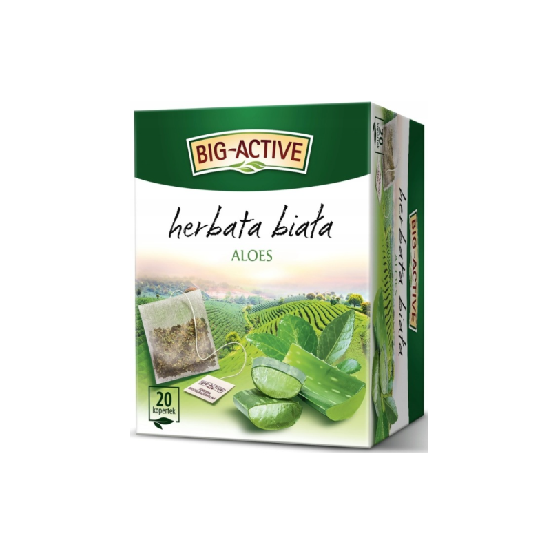 BIG-ACTIVE HERBATA BIAŁA Z ALOESEM ALOES ekspresowa 20 kopertek 
