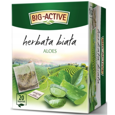 BIG-ACTIVE HERBATA BIAŁA Z ALOESEM ALOES ekspresowa 20 kopertek 